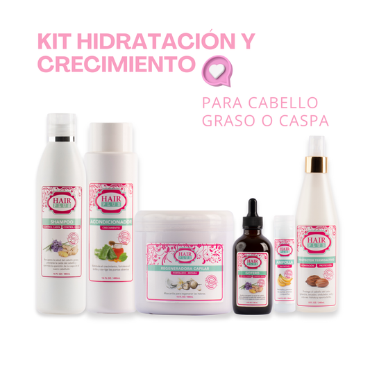 KIT HIDRATACION + CRECIMIENTO PARA CABELLO GRASO O CASPA