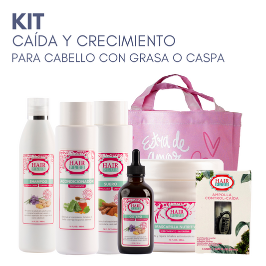 KIT DE CAÍDA Y CRECIMIENTO PARA CABELLOS GRASO O CASPA