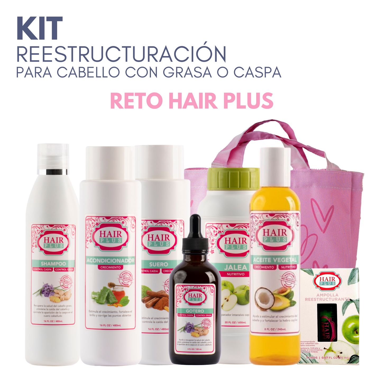 KIT DE REESTRUCTURACION PARA CABELLOS GRASO O CON CASPA