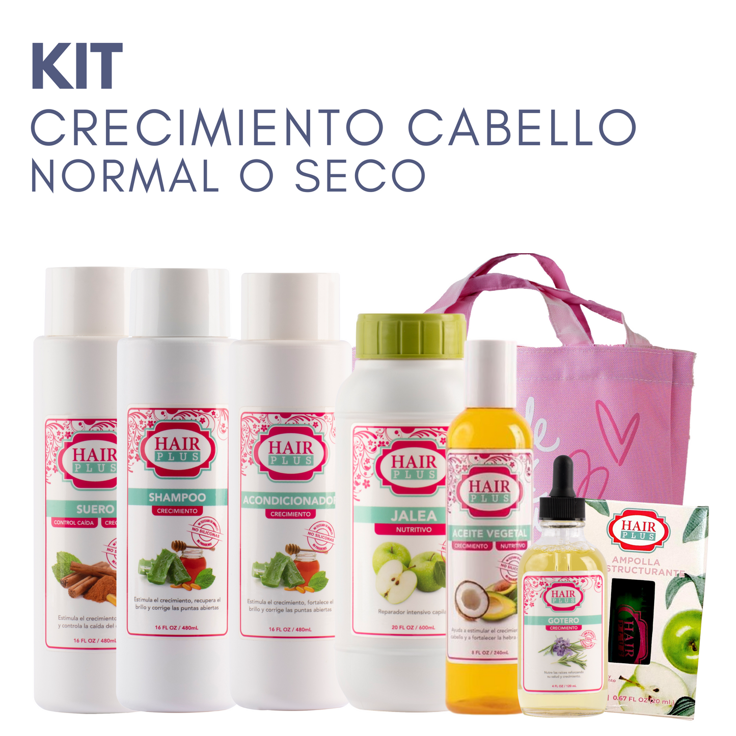 KIT CRECIMIENTO CABELLO NORMAL O SECO – Hair Plus Puerto Rico